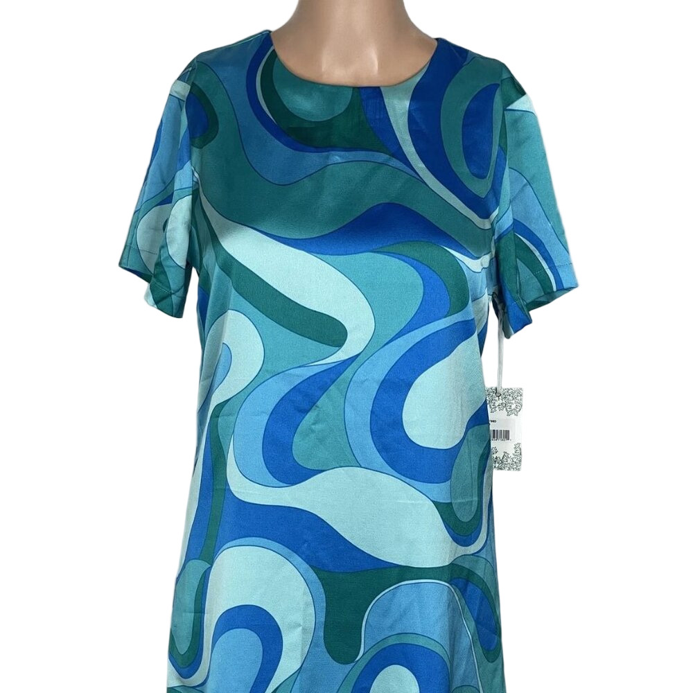 Hyacinth House Women’s Retro Geo Duffy Mini Dress Size XS Blue – New with Tags
